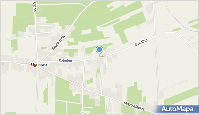 Ugniewo, Szkolna, mapa Ugniewo