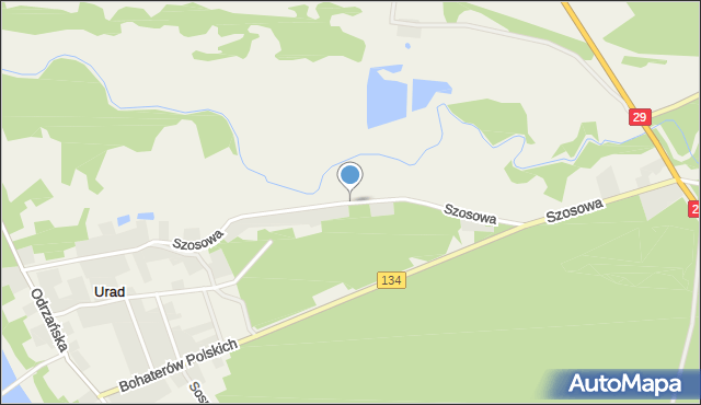 Urad, Szosowa, mapa Urad