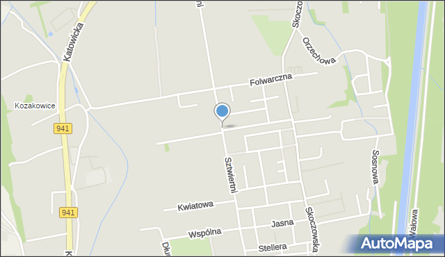 Ustroń powiat cieszyński, Sztwiertni Jana, mapa Ustroń powiat cieszyński