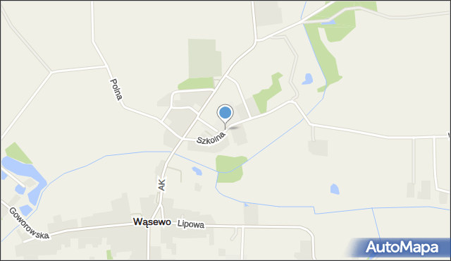 Wąsewo powiat ostrowski, Szkolna, mapa Wąsewo powiat ostrowski