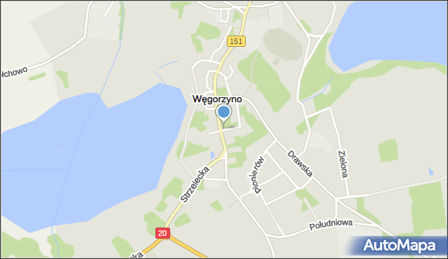 Węgorzyno, Szymborskiej Wisławy, mapa Węgorzyno