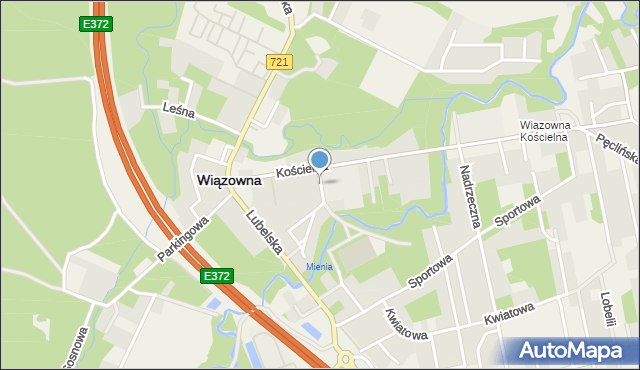 Wiązowna, Szkolna, mapa Wiązowna