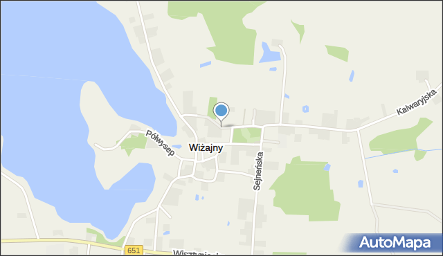 Wiżajny, Szkolna, mapa Wiżajny