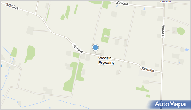 Wodzin Prywatny, Szkolna, mapa Wodzin Prywatny