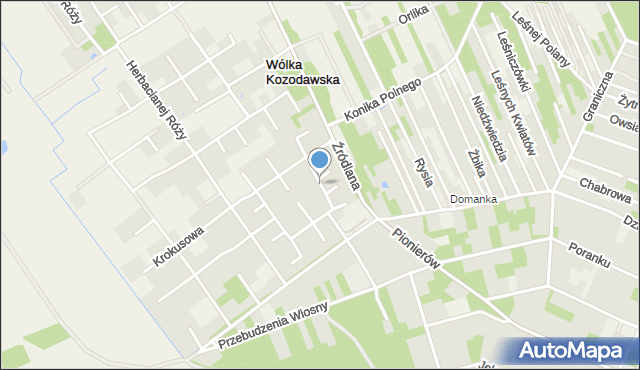 Wólka Kozodawska, Szczęśliwa, mapa Wólka Kozodawska