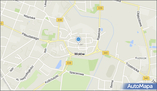 Wołów, Szkolna, mapa Wołów