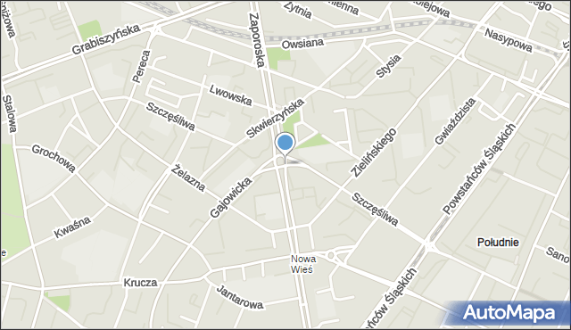 Wrocław, Szczęśliwa, mapa Wrocławia