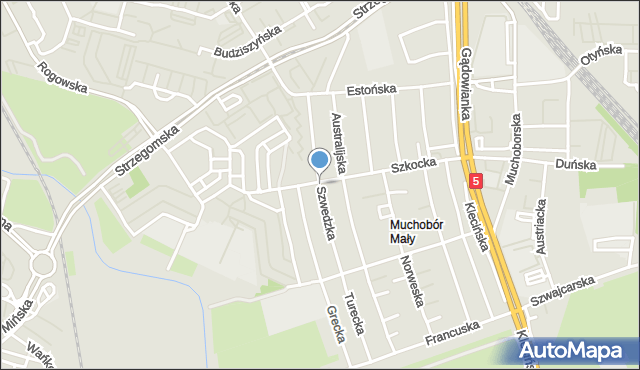 Wrocław, Szwedzka, mapa Wrocławia