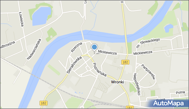 Wronki powiat szamotulski, Szkolna, mapa Wronki powiat szamotulski