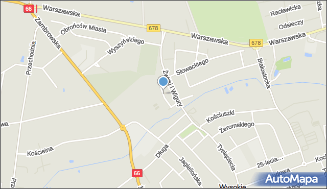 Wysokie Mazowieckie, Szopena, mapa Wysokie Mazowieckie