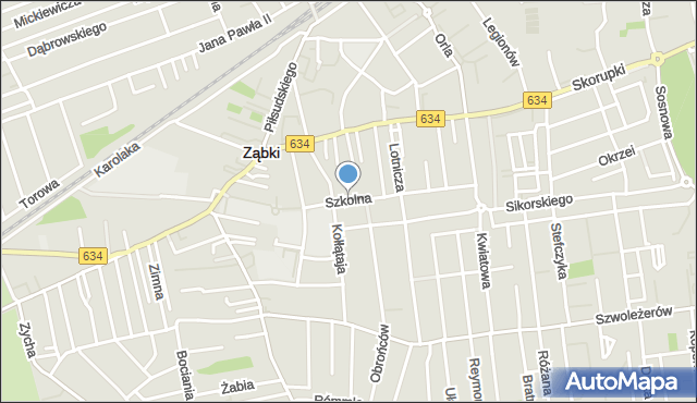 Ząbki powiat wołomiński, Szkolna, mapa Ząbki powiat wołomiński