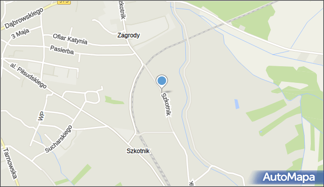 Żabno powiat tarnowski, Szkotnik, mapa Żabno powiat tarnowski