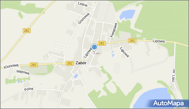 Zabór, Szkolna, mapa Zabór