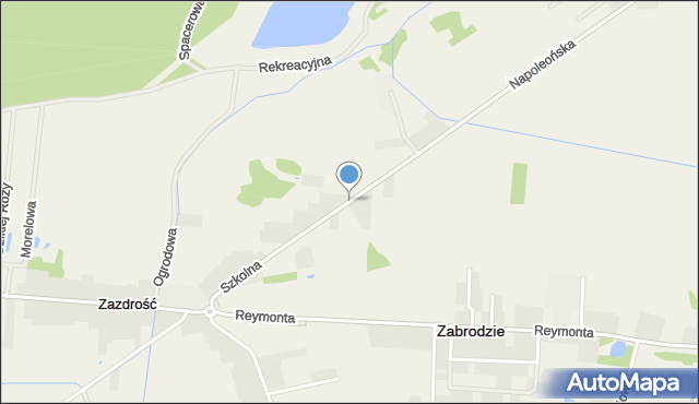 Zabrodzie powiat wyszkowski, Szkolna, mapa Zabrodzie powiat wyszkowski