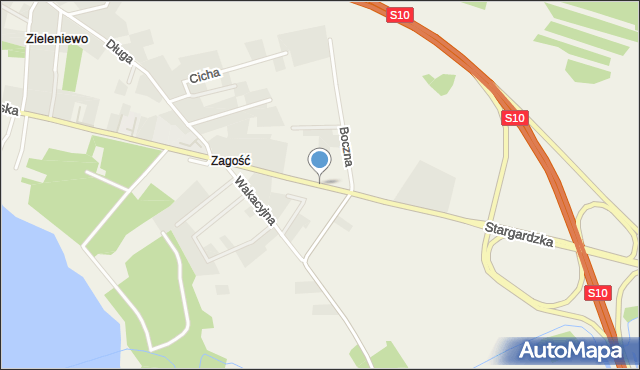 Zagość, Szczecińska, mapa Zagość