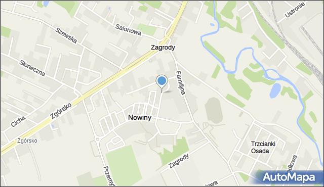 Zagrody gmina Nowiny, Szkolna, mapa Zagrody gmina Nowiny