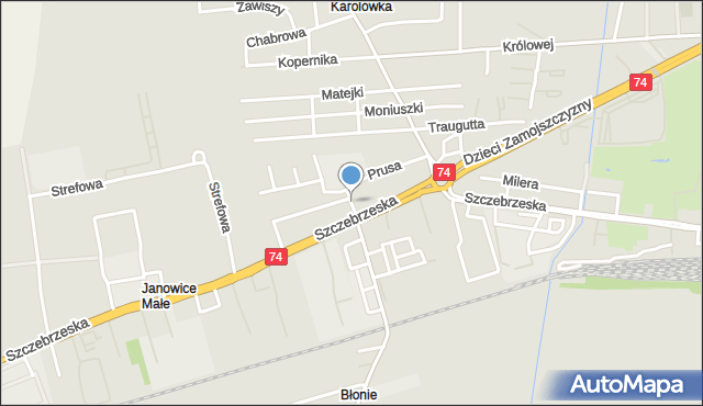 Zamość, Szkolna, mapa Zamościa