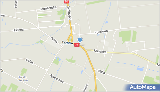 Żarnów powiat opoczyński, Szeroka, mapa Żarnów powiat opoczyński