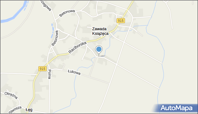 Zawada Książęca, Szkolna, mapa Zawada Książęca