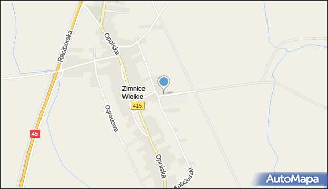 Zimnice Wielkie, Szkolna, mapa Zimnice Wielkie