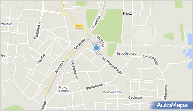 Bydgoszcz, Taczaka Stanisława, gen., mapa Bydgoszczy