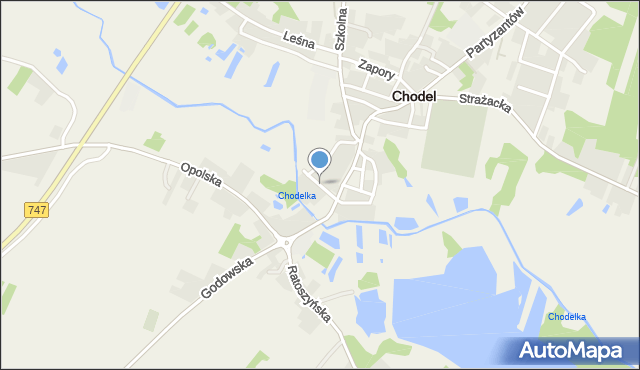 Chodel, Targowa, mapa Chodel