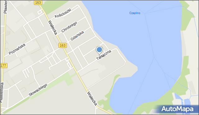 Czaplinek powiat drawski, Tartaczna, mapa Czaplinek powiat drawski