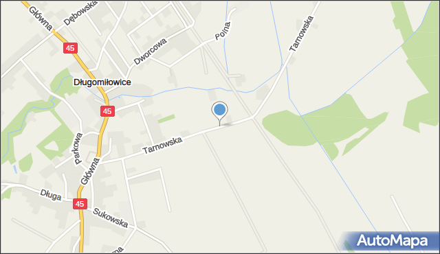 Długomiłowice, Tarnowska, mapa Długomiłowice