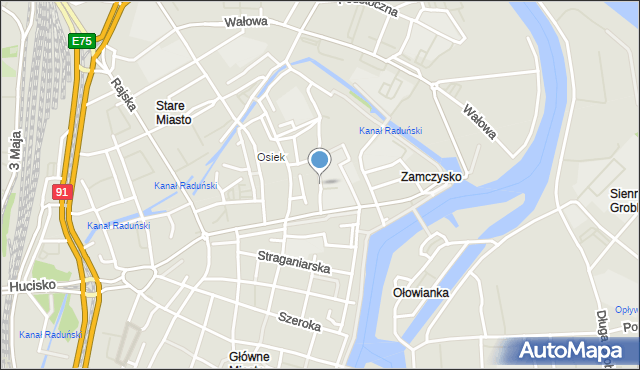 Gdańsk, Tartaczna, mapa Gdańska