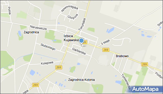 Izbica Kujawska, Targowa, mapa Izbica Kujawska