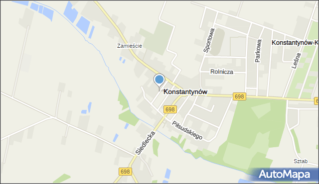 Konstantynów powiat bialski, Targowa, mapa Konstantynów powiat bialski
