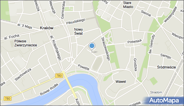 Kraków, Tarłowska, mapa Krakowa