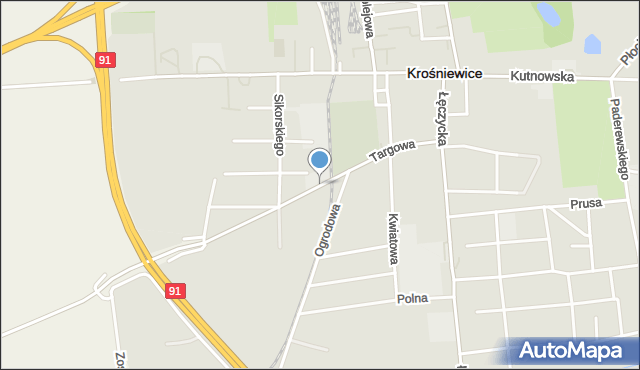 Krośniewice, Targowa, mapa Krośniewice