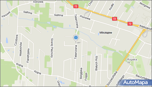 Łódź, Tatarczana, mapa Łodzi