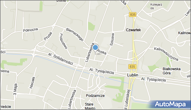 Lublin, Targowa, mapa Lublina