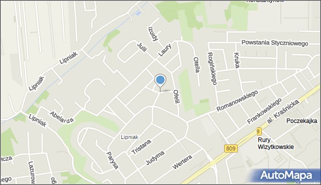 Lublin, Tatiany, mapa Lublina