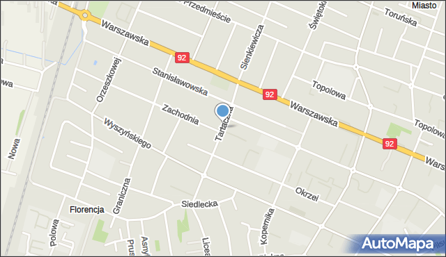 Mińsk Mazowiecki, Tartaczna, mapa Mińsk Mazowiecki