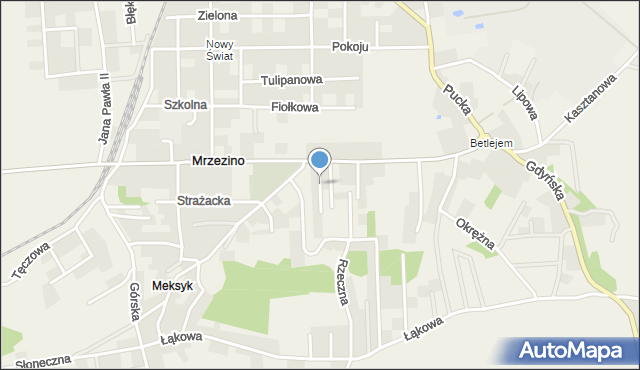 Mrzezino, Tatrzańska, mapa Mrzezino