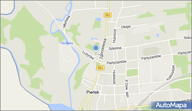 Pieńsk, Targowa, mapa Pieńsk