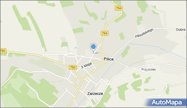 Pilica powiat zawierciański, Targowa, mapa Pilica powiat zawierciański