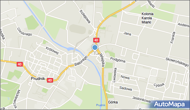 Prudnik, Tabory, mapa Prudnik