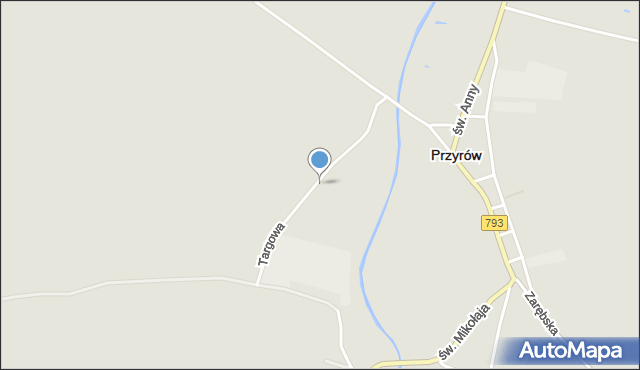 Przyrów, Targowa, mapa Przyrów