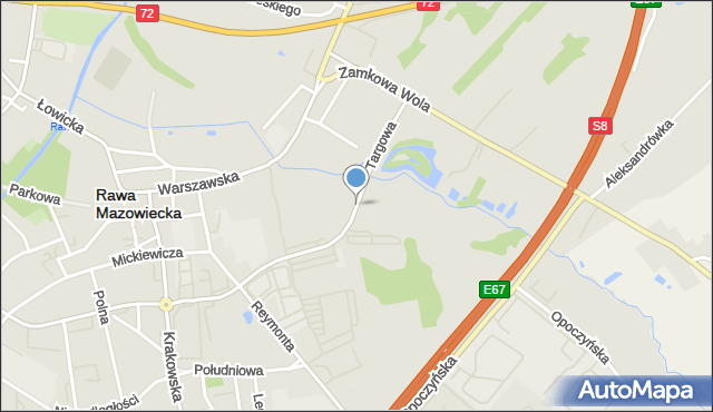 Rawa Mazowiecka, Targowa, mapa Rawa Mazowiecka