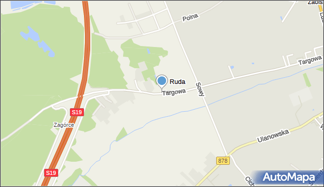 Ruda gmina Janów Lubelski, Targowa, mapa Ruda gmina Janów Lubelski