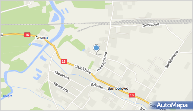 Samborowo, Tartaczna, mapa Samborowo