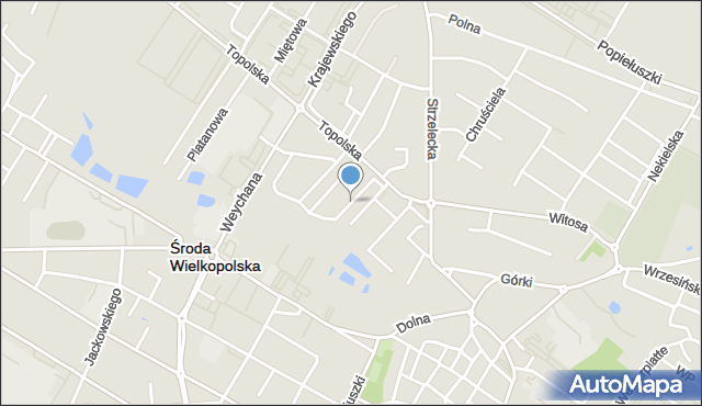 Środa Wielkopolska, Taczaka Stanisława, mapa Środa Wielkopolska