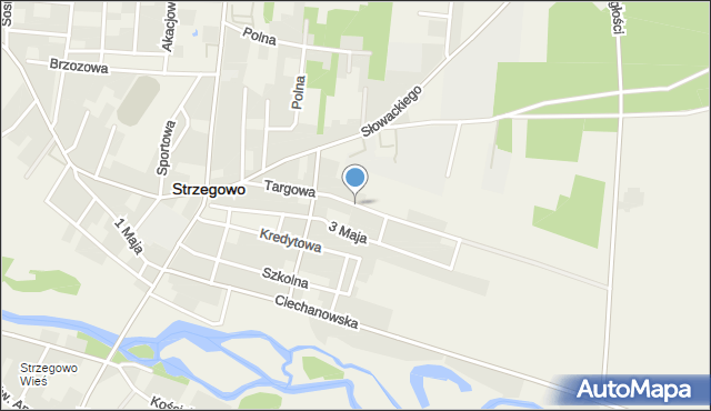 Strzegowo powiat mławski, Targowa, mapa Strzegowo powiat mławski