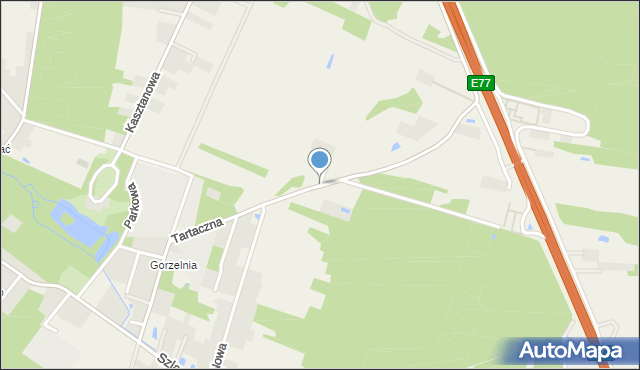 Sucha gmina Białobrzegi, Tartaczna, mapa Sucha gmina Białobrzegi