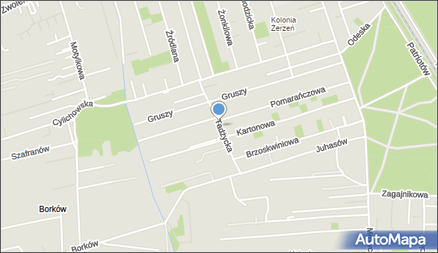 Warszawa, Tadżycka, mapa Warszawy