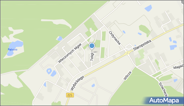 Bąkowo gmina Kolbudy, Teligi Leonida, kpt., mapa Bąkowo gmina Kolbudy